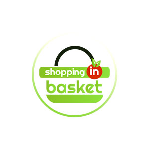 Shopping in basket logo